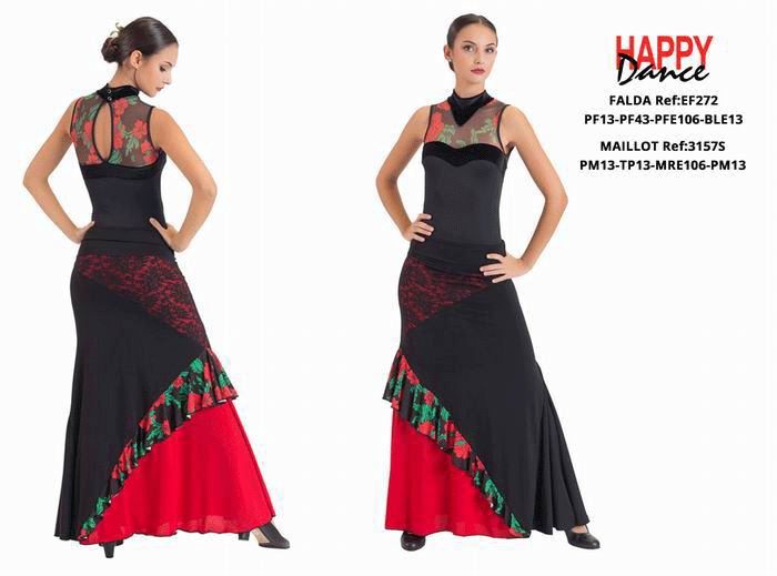 Happy Dance. Jupe Flamenca pour Femme, pour Entrainements ou Représentation. Ref. EF272PF13PF43PFE106BLE13