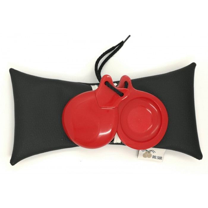 Red Fiber Semi-professional Concert Castanets with double soundbox nº4 by Castañuelas del Sur