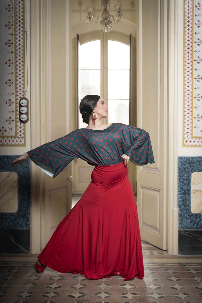 Jupe pour la Danse Flamenco Cala avec ceinture. Davedans