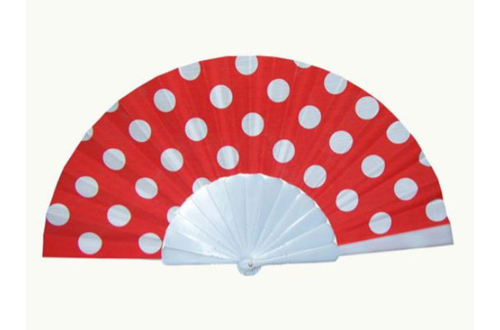 Flamenco fan with polka dots