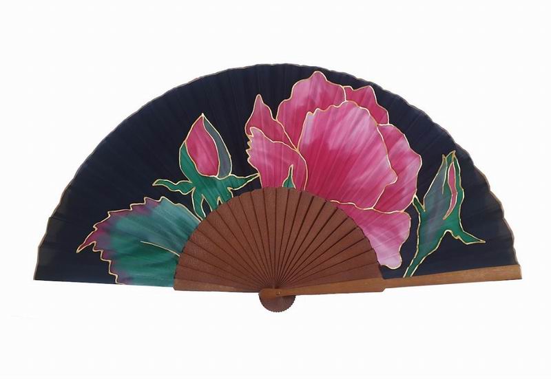 Hand painted Silk Fan - MA1RS