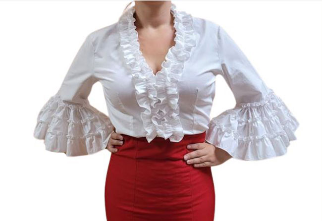 Flamenco Blouses with White Ruffles