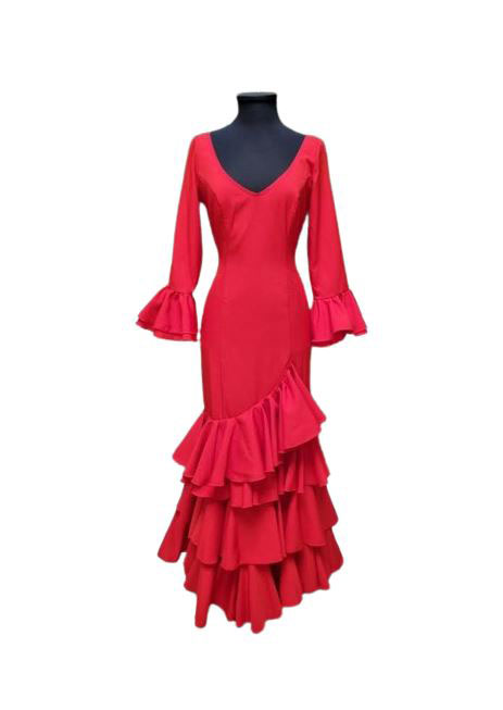 Talla 42. Vestido de Flamenca Modelo Lolita. Rojo