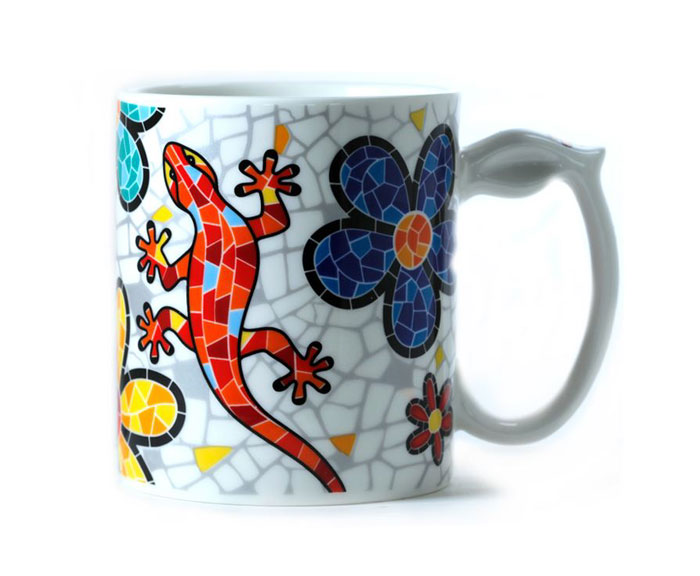 Mug Salamandre et Fleur. Ole Mosaic