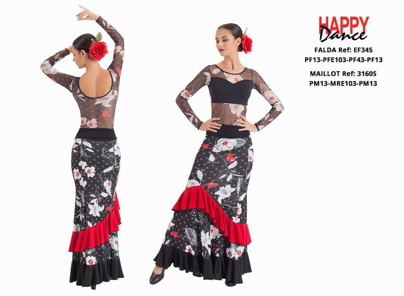 Happy Dance. Jupe Flamenca pour Femme, pour Entrainements ou Représentation. Ref. EF345PF13PFE103PF43PF13