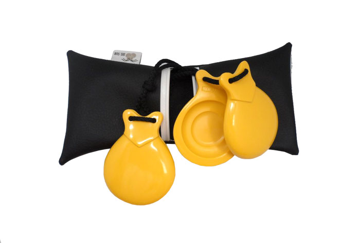 Yellow Fiber Semi-professional Concert Castanets with double soundbox  nº4 by Castañuelas del Sur