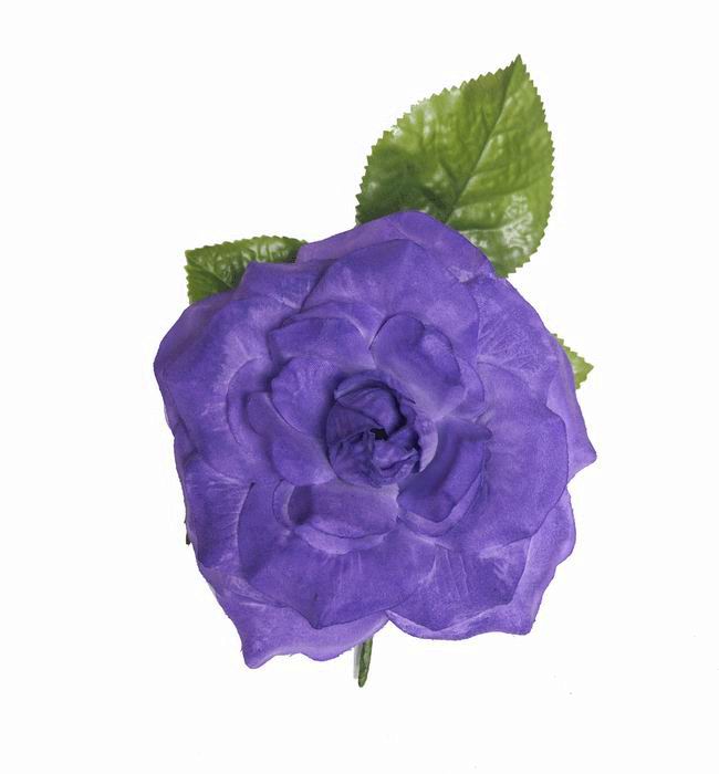 Flor Rosa Flamenca Grande. Modelo Parma. Morado. 15cm