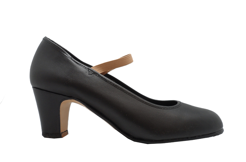 Amateur Shoes for Flamenco Dance made in synthetic Leather and with Nails and whith Elastic Rubber Strap