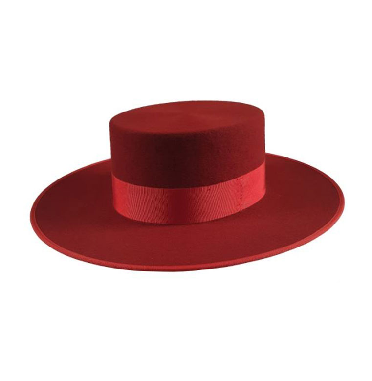 Chapeau Sevillano en laine. Rouge