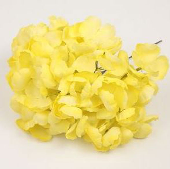 Hydrangeas Londres. Flamenco Flowers for Hair. Yellow. 20cm.