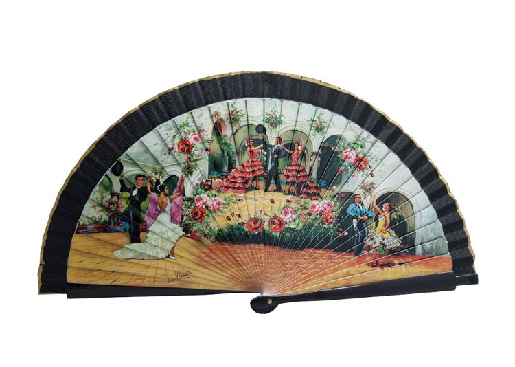 Wooden Fan Souvenir Spanish Scenes