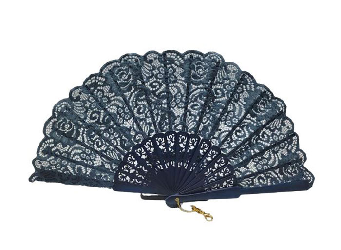 Dark Blue Lace Fan. Ref. 14147