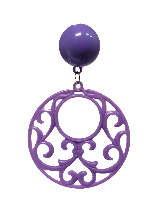 Flamenco Earrings in Openwork Plastic. Mauve