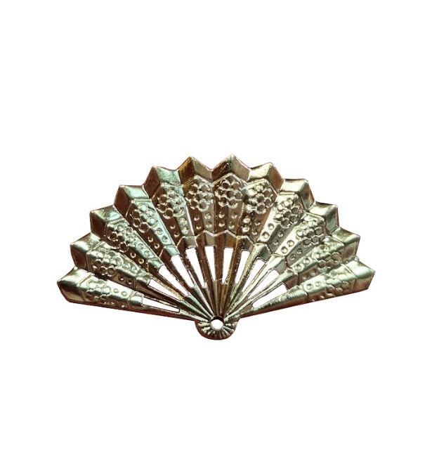 Mini Golden Fan Shaped Brooch