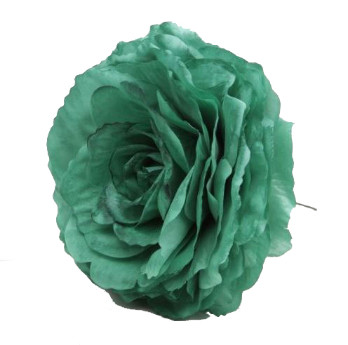 King Large Rose. Bottle Green Flamenco Flower. 17cm