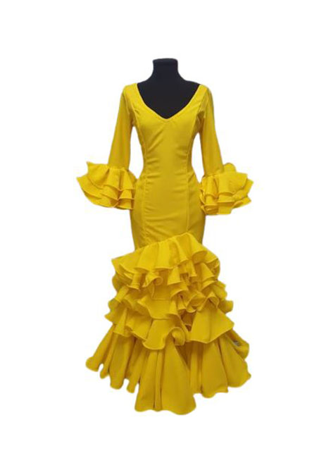 T 42- Robe Flamenco Plama del Rio. Jaune Uni