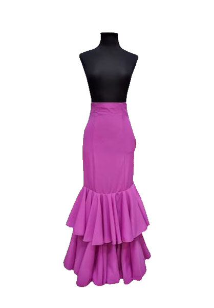 Flamenco Elegance for El Rocío : 2 Ruffles Skirt for Romerías. Fuchsia