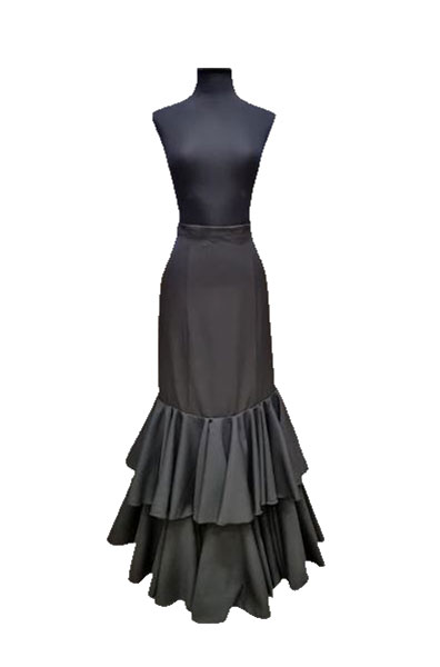 Flamenco Skirt for Romerías: 2 Ruffles of Style and Comfort. Black