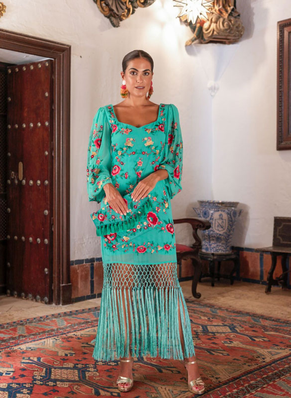 Robe brodée Tango Turquoise