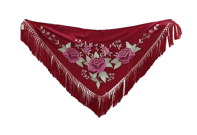 Hand Embroidered Small Shawl for Flamenco Costumes