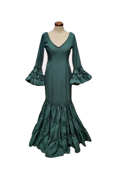 Taille 34. Robes de flamenco Modèle Cordoba. Vert Foncé