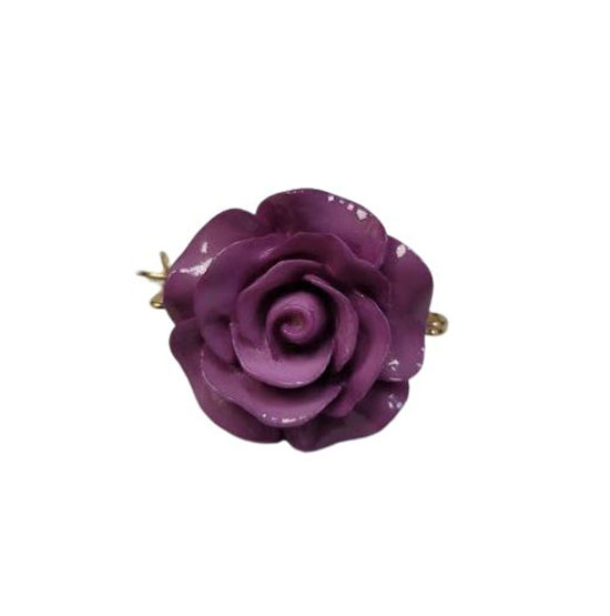 Resin Brooches in Rose Shape. Mauve