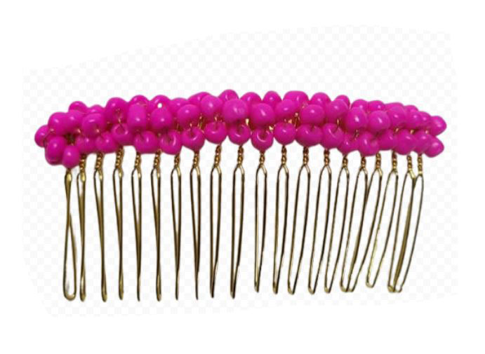 Peigne en Perles Fuchsia