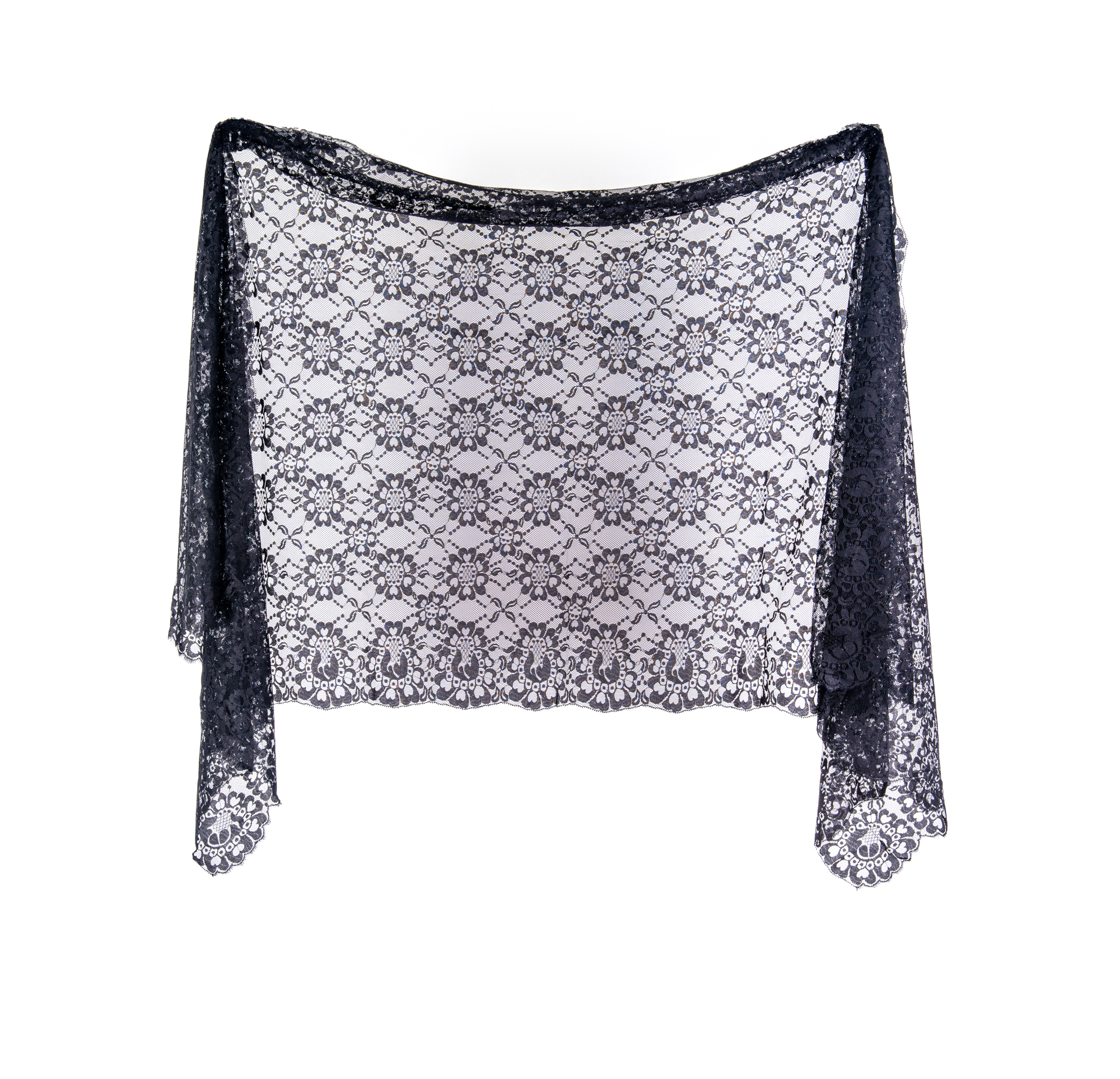 Mantilla Rectangular. Negro. Medidas 210cm x 90cm