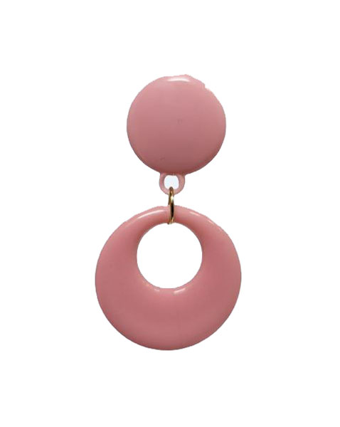 Aros de Plástico para Niña con Clip. Rosa