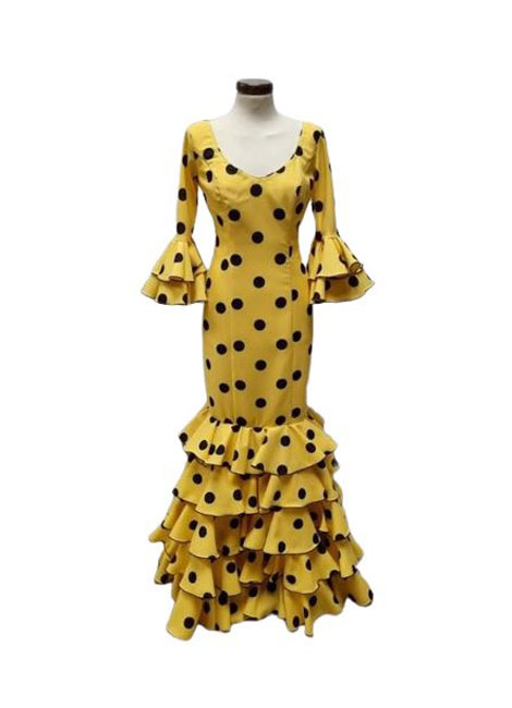 Taille 40. Robe Robe Flamenca. Mod. Carmela Amarillo Lunar