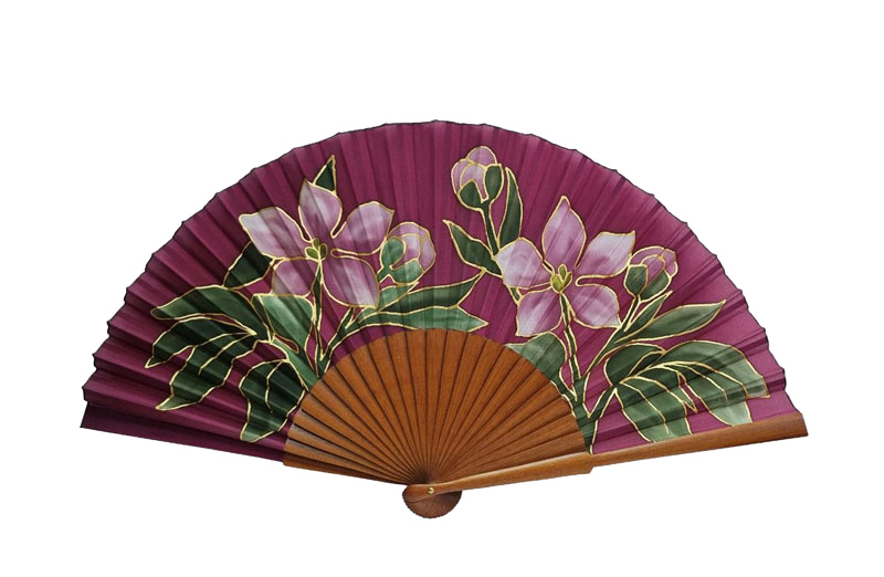 Hand Painted Silk Fans for Weddings and Parties. Ref. 41