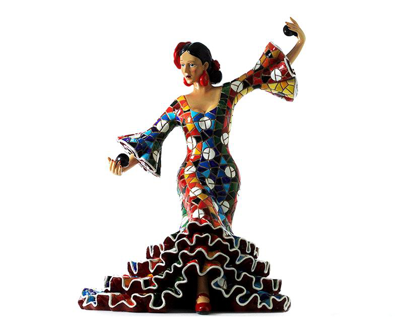 Flamenca avec costume mosaïque. Barcino. Multicolore. 20.5 cm