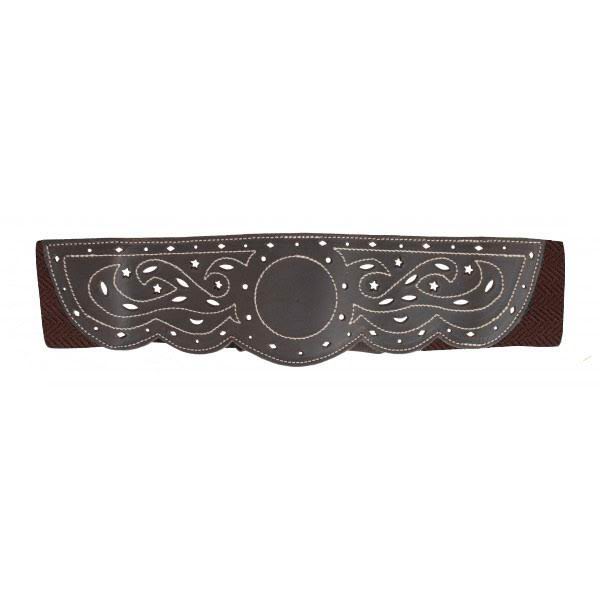 Ceinture rociero élastique pour femme en cuir ajouré et surpiqué. Ref. 7002/80