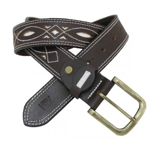 Ceinture pour Homme en Cuir Cousu Massicoté et Boucle