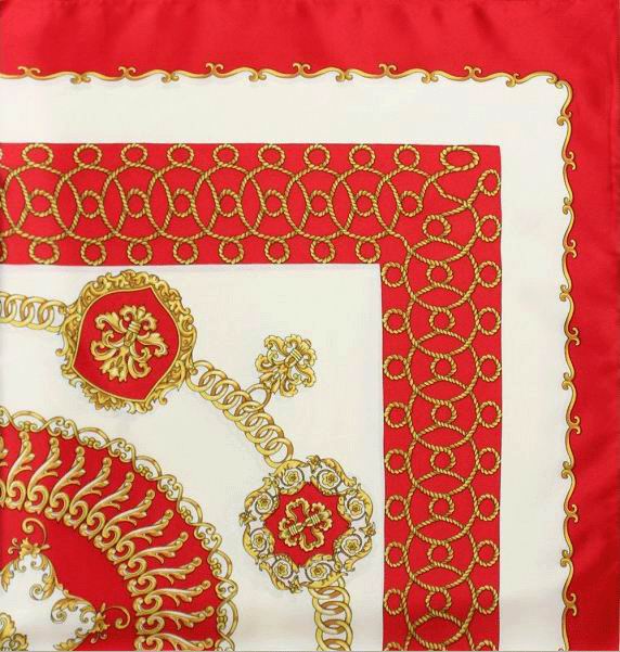 Foulard ou "fajin" pour costume court rouge et beige. ref.  153.