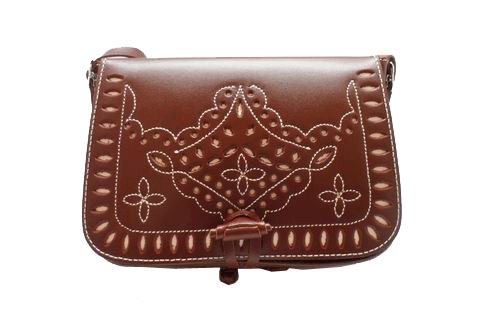 Handbag with Die-Cut Adornment on the Flap for Romerias