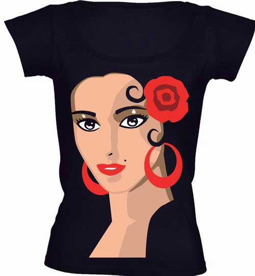 T-shirt Visage Flamenca