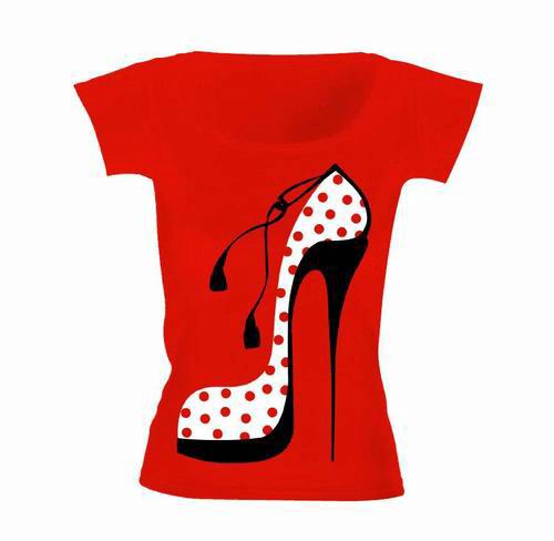 Camiseta Roja Zapato de Lunares