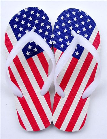 USA Flag Flip Flops for Summer Flamenco Spain