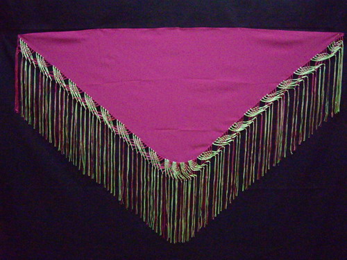 Fringed handmade shawls - Fuchsia and Pistachio. Olmo