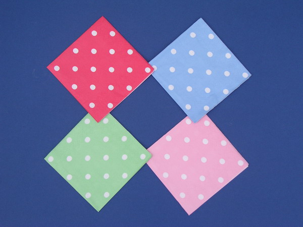 Small Table Napkins with Polka Dots