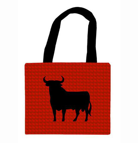 Bag in fabric of the Osborne Bull. Red small