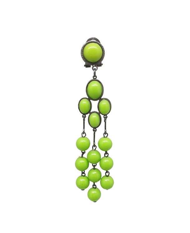 Plastic Flamenco Earrings ref. 2794. Pistachio Green