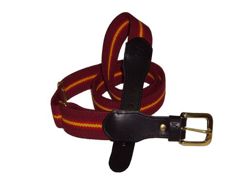 Maroon elastic belt with the spanish flag